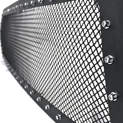 2004-2008 Ford F-150 Rivet Style Black Stainless Steel Mesh Grille Center Insert