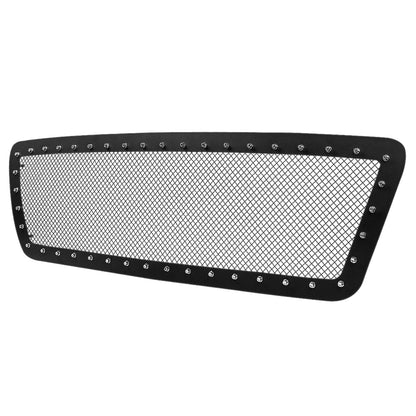 2004-2008 Ford F-150 Rivet Style Black Stainless Steel Mesh Grille Center Insert