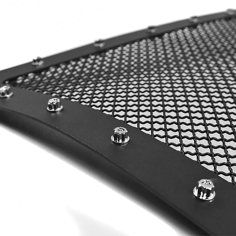 2009-2014 Ford F-150 Rivet Style Black Stainless Steel Mesh Grille  Center Insert