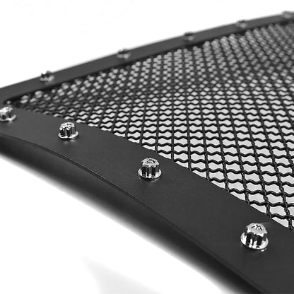2009-2014 Ford F-150 Rivet Style Black Stainless Steel Mesh Grille  Center Insert