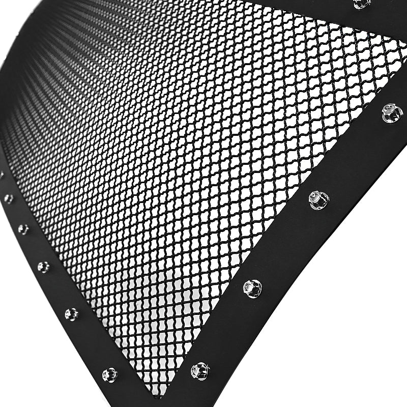 2009-2014 Ford F-150 Rivet Style Black Stainless Steel Mesh Grille  Center Insert
