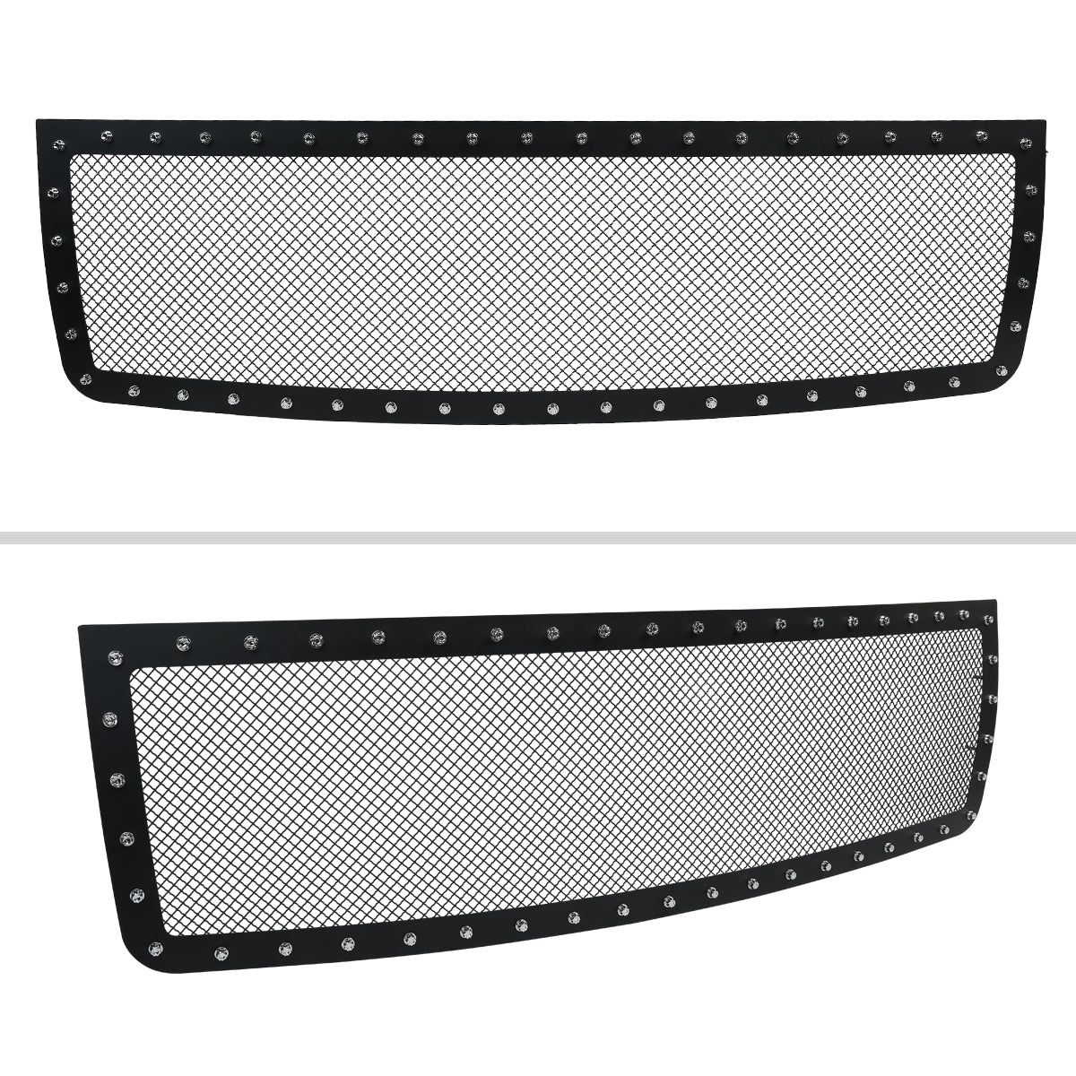 2007-2013 GMC Sierra 1500 NBS Rivet Style Black Stainless Steel Mesh Grille Insert