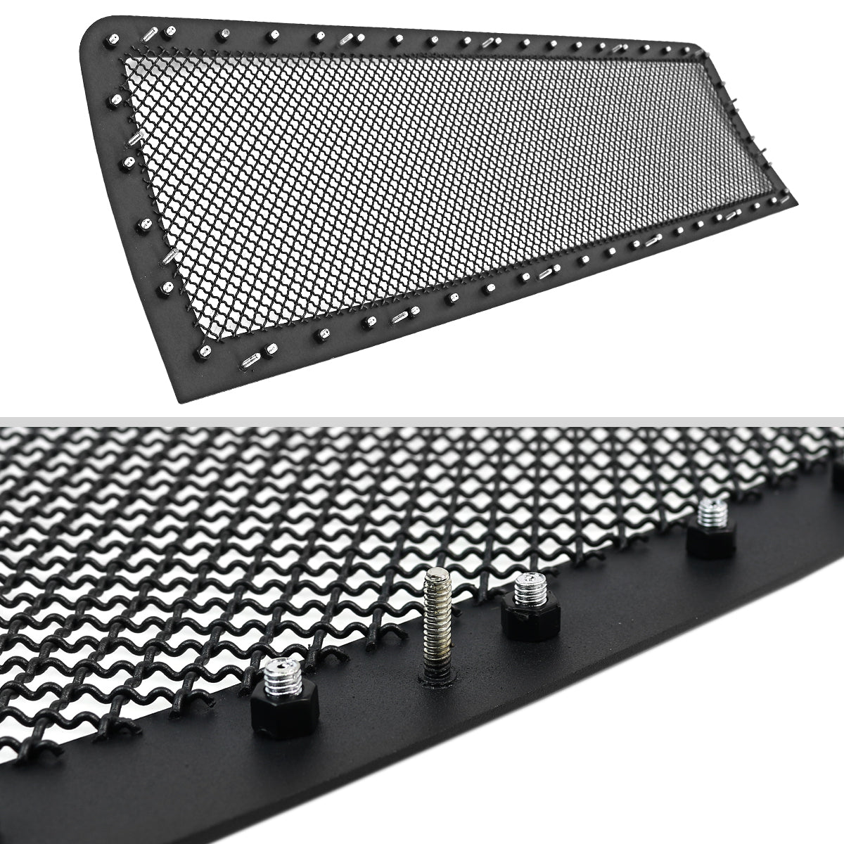 2007-2013 GMC Sierra 1500 NBS Rivet Style Black Stainless Steel Mesh Grille Insert