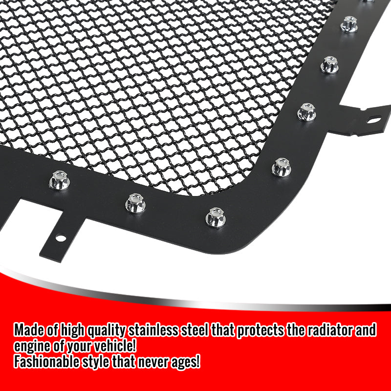 2014-2015 GMC Sierra 1500 Rivet Style Black Stainless Steel Mesh Grille Insert