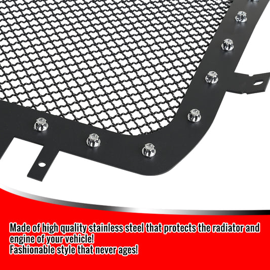 2014-2015 GMC Sierra 1500 Rivet Style Black Stainless Steel Mesh Grille Insert