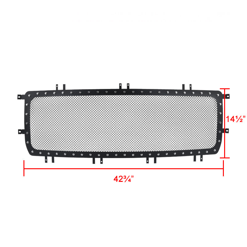 2014-2015 GMC Sierra 1500 Rivet Style Black Stainless Steel Mesh Grille Insert