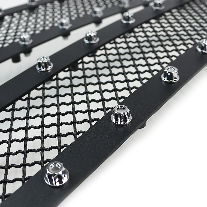 2003-2006 Chevrolet Silverado/Avalanche Rivet Style Black Stainless Steel 2PC Mesh Grille Insert