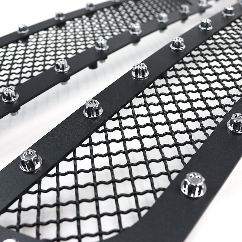 2003-2006 Chevrolet Silverado/Avalanche Rivet Style Black Stainless Steel 2PC Mesh Grille Insert