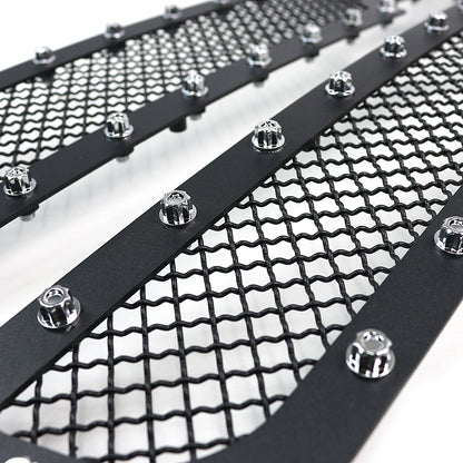 2003-2006 Chevrolet Silverado/Avalanche Rivet Style Black Stainless Steel 2PC Mesh Grille Insert