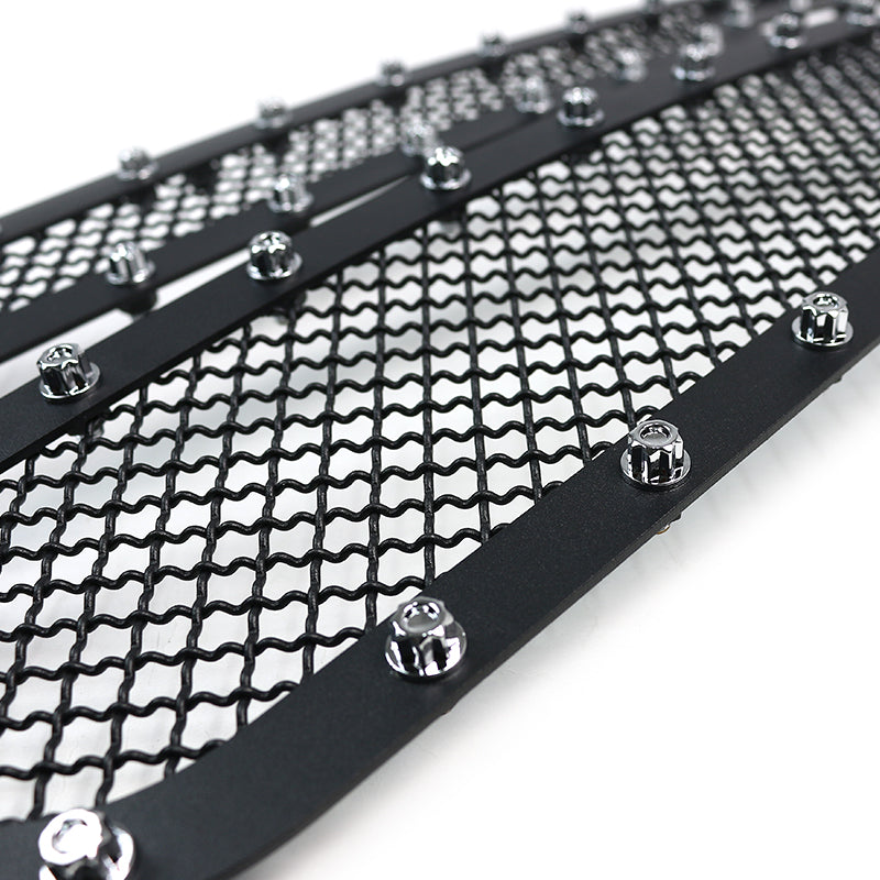 2005-2007  Chevrolet Silverado Rivet Style Black Stainless Steel 2PC Mesh Grille Insert