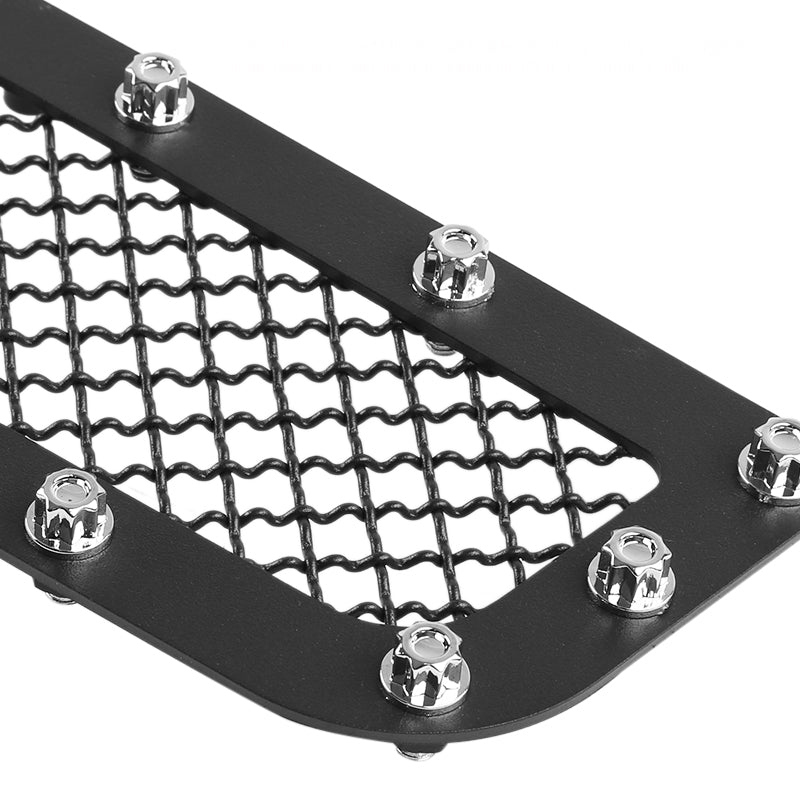2007-2013 Chevrolet Silverado 1500/1500HD Rivet Style Black Stainless Steel 3PC Mesh Grille insert