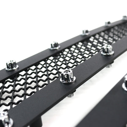 2014-2015 Chevrolet Silerado 1500 Rivet Style Black Stainless Steel 2PC Mesh Grille Insert