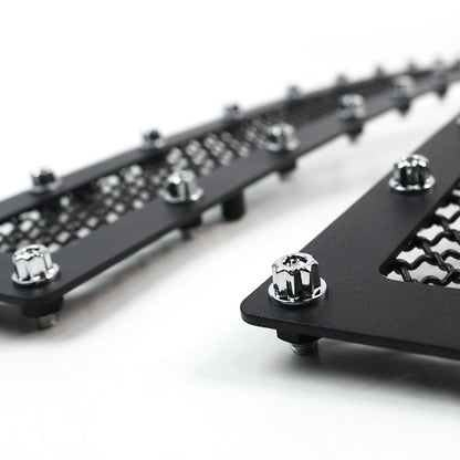 2014-2015 Chevrolet Silerado 1500 Rivet Style Black Stainless Steel 2PC Mesh Grille Insert