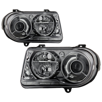 SPYDER Xtune Chrysler 300C w/ Halogen Projection Style Only 05-10 Headlights Smoked HD-JH-C300C-SM 9026591