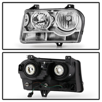 SPYDER Xtune Chrysler 300 05-08 Halogen Non-Projection Style Only Crystal Headlights Chrome HD-JH-C305-HA-C 9026430