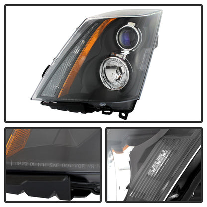 SPYDER Xtune Cadillac Cts 08-12 / CTS-V 09-12 Halogen Onlyprojector Headlights Black HD-JH-CACTS08-AM-BK 9027239