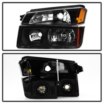 SPYDER xTune 02-06 Chevy Avalanche w/Cladding OEM Bumper Light & Headlights - (BLACK) (HD-JH-CAVA02-SET-BK) 9040641