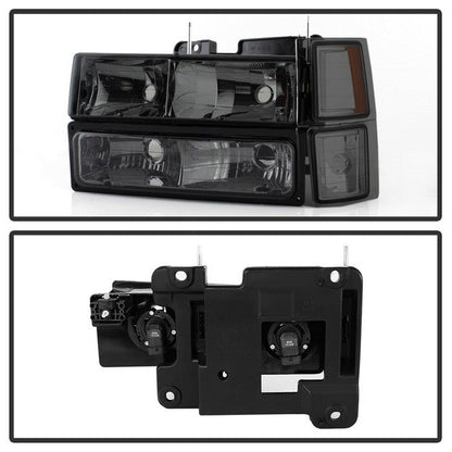 SPYDER Xtune Chevy Suburban 94-98 Headlights w/ Corner & Parking Lights 8pcs Smoked HD-JH-CCK88-AM-SM-SET 5072238
