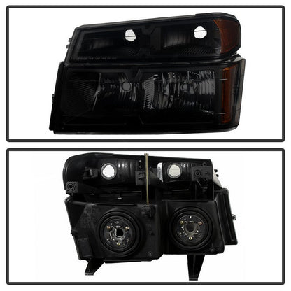 SPYDER Xtune Chevy Colorado 04-12 OEM Headlights w/ Bumper Lights Black Smoked HD-JH-CCOL04-SET-BSM 9032134