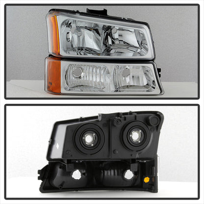 SPYDER Xtune Chevy Silverado 2500HD 03-06 Crystal Headlights w/ Bumper Lights Chrome HD-JH-CSIL03-AM-C-SET 5064912