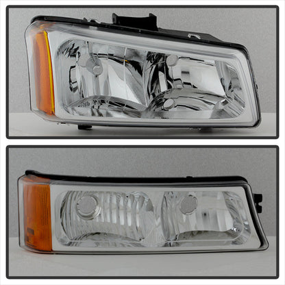 SPYDER Xtune Chevy Silverado 2500HD 03-06 Crystal Headlights w/ Bumper Lights Chrome HD-JH-CSIL03-AM-C-SET 5064912