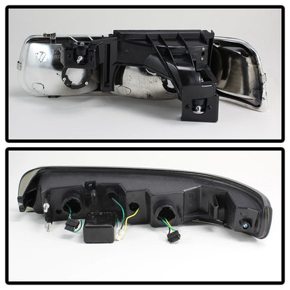 SPYDER Xtune Chevy TahOE 00-06 Headlights w/ LED Bumper Lights Amber Black HD-JH-CSIL99-LED-SET-BK 5069467