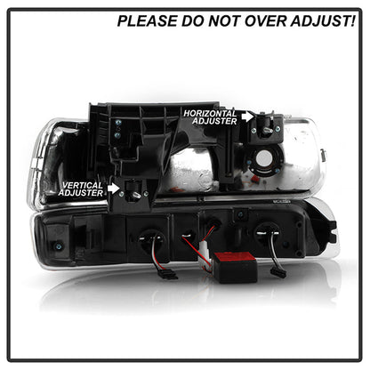 SPYDER Xtune Chevy TahOE 00-06 Headlights w/ LED Bumper Lights Amber Chrome HD-JH-CSIL99-LED-SET-C 5069474