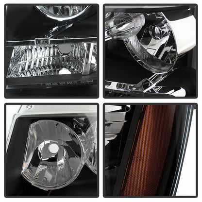 SPYDER Xtune Chevy Suburban 1500/2500 07-14 Crystal Headlights Black HD-JH-CSUB07-AM-BK 9022777