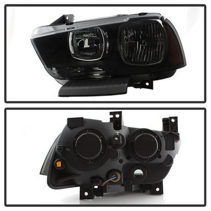 SPYDER xTune 11-14 Dodge Charger Halogen Headlights - Black Smoke (HD-JH-DCH11-AM-BSM) 9037177