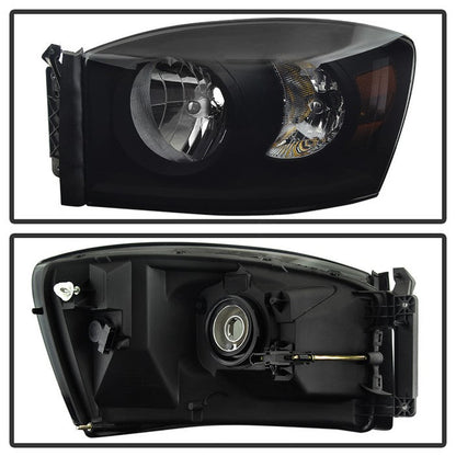 SPYDER Xtune Dodge Ram 1500 06-08 Amber Crystal Headlights Black Smoked HD-JH-DR06-AM-BSM 9030369