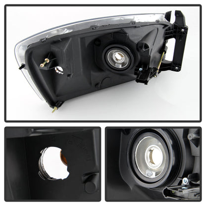 SPYDER Xtune Dodge Ram 1500 06-08 / Ram 2500/3500 06-09 Amber Crystal Headlights Chrome HD-JH-DR06-AM-C 9022913