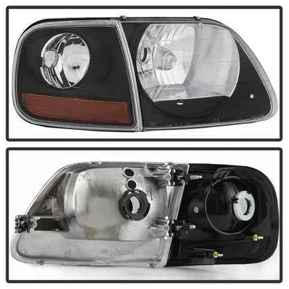 SPYDER xTune 97-03 Ford F-150 4pc OEM Style Headlights w/Corner - Black (HD-JH-FF15097-L-SET-BK) 9042638