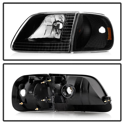 SPYDER Xtune Ford F150 97-03 / Expedition 97-02 Crystal Headlights w/Corner Black HD-JH-FF15097-SET-AM-BK 5070319