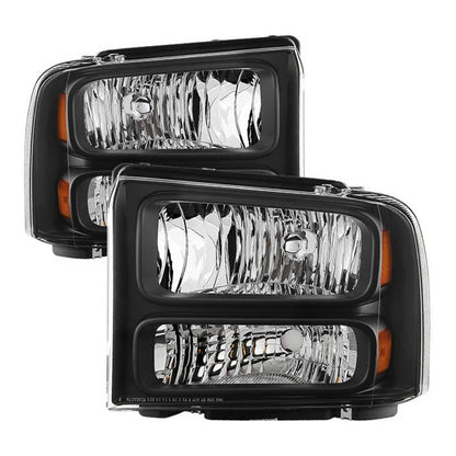 SPYDER Xtune Ford F250 F350 F450 Superduty Excursion 99-04 Headlights Black HD-JH-FF25099-HA-BK 9032998