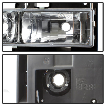 SPYDER xTune GMC C/K Series 94-98 Headlights w/ Corner and Parking Lights - Chrome HD-JH-GCK94-C-SET 9037412