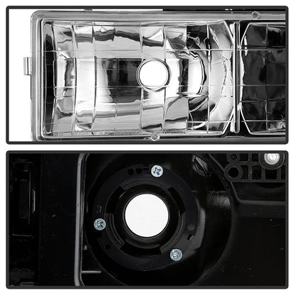SPYDER Xtune GMC Yukon 92-93 Crystal Headlights w/ Corner & Bumper Chrome HD-JH-GMCCK88-AM-C-SET 5077424