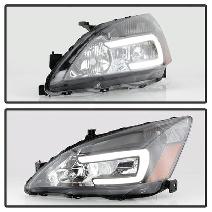 xTune Honda Accord 03-07 2/4Dr LED DRL Crystal Headlights - OE Black HD-JH-HA03-LED-BK 9949425
