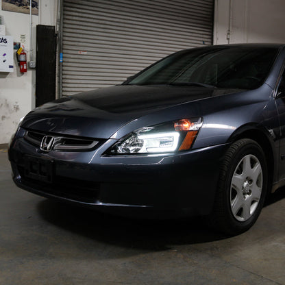 xTune Honda Accord 03-07 2/4Dr LED DRL Crystal Headlights - OE Black HD-JH-HA03-LED-BK 9949425