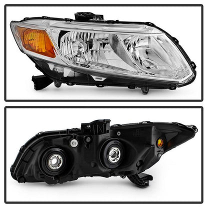SPYDER xTune 12-15 Honda Civic (Excl Hybrid) OEM Style Headlights -Chrome (HD-JH-HC12-AM-C) 9044137