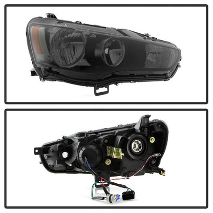 SPYDER xTune Mitsubishi Lancer 08-15 OE Style Headlights - Black Smoke HD-JH-ML08-AM-BSM 9937552