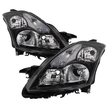 SPYDER xTune 07-09 Nissan Altima Sedan Crystal Headlights (Halogen Models Only) -Black HD-JH-NA07-AM-SSM-BK 9940859