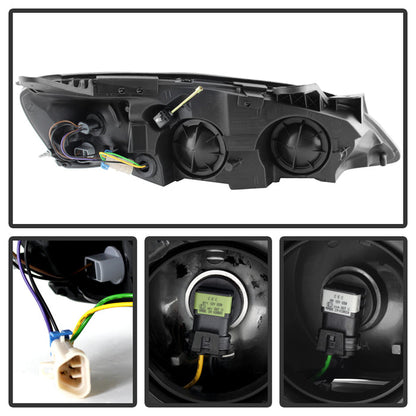 SPYDER Xtune Pontiac G6 05-10 (09-10 Fit w/Amber Turn Signal) Crystal Headlights Black HD-JH-PG605-AM-BK 9023668