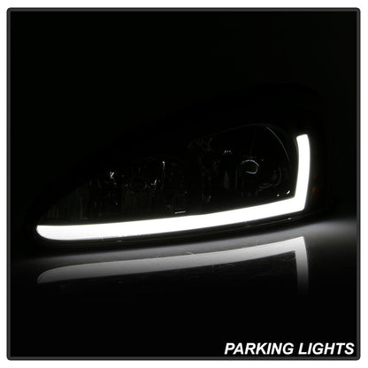 SPYDER xTune 04-08 Pontiac Grand Prix Crystal Headlights - Light Bar DRL - Black - HD-JH-PGPRIX04-LBDRL-BK 9046223