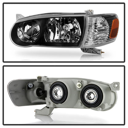SPYDER Xtune Toyota Corolla 01-02 Crystal Headlights w/ Amber Corner Lights Black HD-JH-TC01-AM-BK 5072948