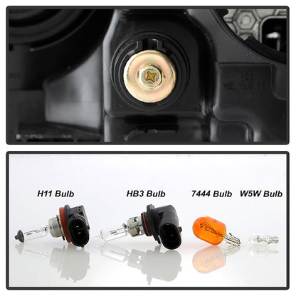 xTune Toyota Highlander 17-19 w/LED DRL Halogen Headlight - OE Black Right HD-JH-THIGH17SE-OE-BK-R 9949487