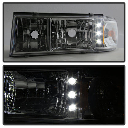 SPYDER Xtune Chevy Caprice 91-96 / Impala 91-96 1Pc LED Crystal Headlights Chrome HD-ON-CCP91-1PC-LED-C 5031624