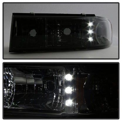 SPYDER Xtune Chevy Caprice 91-96 / Impala 91-96 1Pc LED Crystal Headlights Smoke HD-ON-CCP91-1PC-LED-SM 5031648