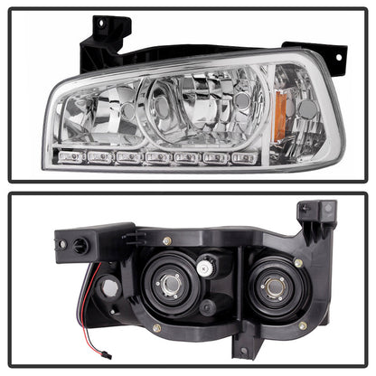 SPYDER Xtune Dodge Charger 06-10 1Pc LED Crystal Headlights Chrome HD-ON-DCH05-1PC-LED-C 5017628