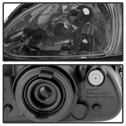 SPYDER Xtune Honda Del Sol 93-97 1Pc Crystal Headlights Smoke HD-ON-HDEL93-1P-SM 5013439