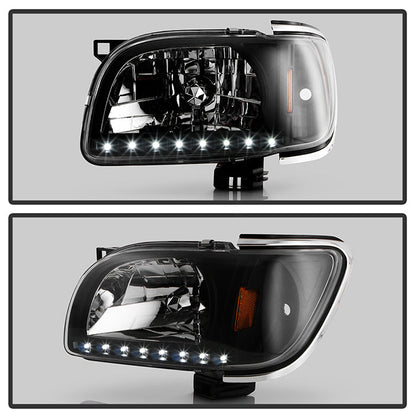 SPYDER Xtune Toyota Tacoma 01-04 1 Piece w/ Chrome Trim Crystal Headlights Black HD-ON-TT01-1PC-LED-CC-BK 5056221